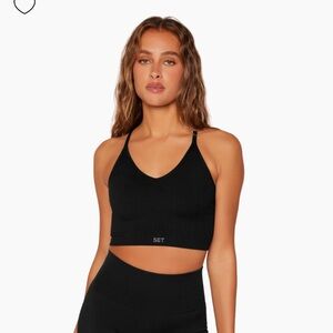 Set Active Power Ribbed V Bra